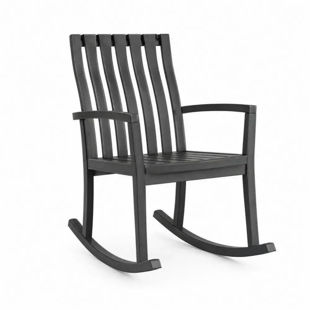 Garten Schaukelstuhl 1-Sitzer mit Armlehnen Akazienmassivholz Anthrazit 68 x 90 x 110 cm