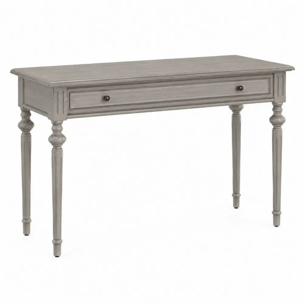 Schreibtisch Konsolentisch mit Schublade rechteckig MDF mit Pappelfurnier Grau 100 x 35 x 78 cm