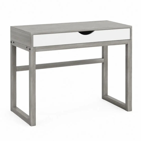 Schreibtisch mit Schublade 100 x 48 x 76 cm melaminbeschichtete Spanplatte rechteckig Grau Weiß Schwarz