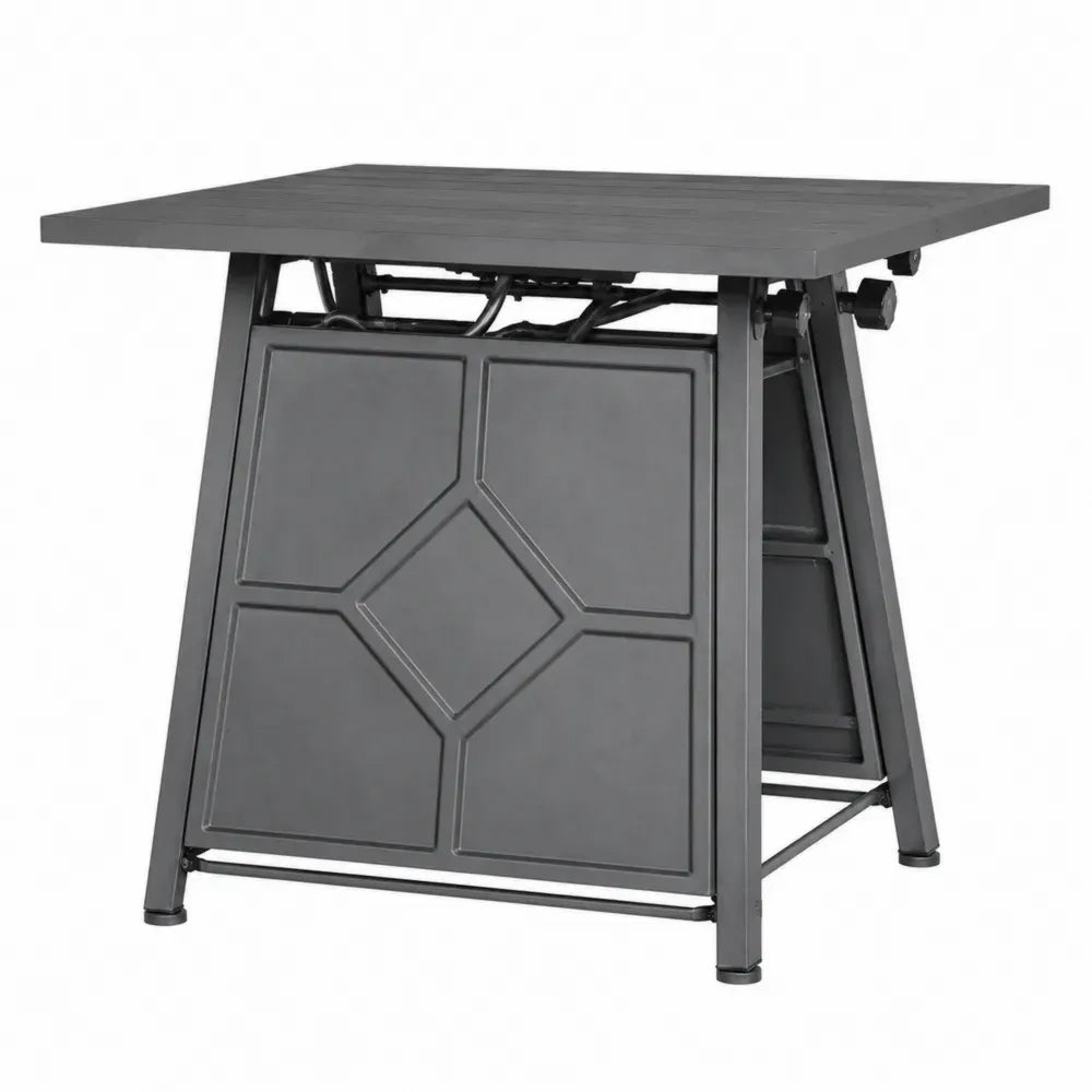 Gartentisch Esstisch 120 x 120 x 74 cm Aluminiumlamellen Stahlgestell quadratisch Anthrazit Schwarz