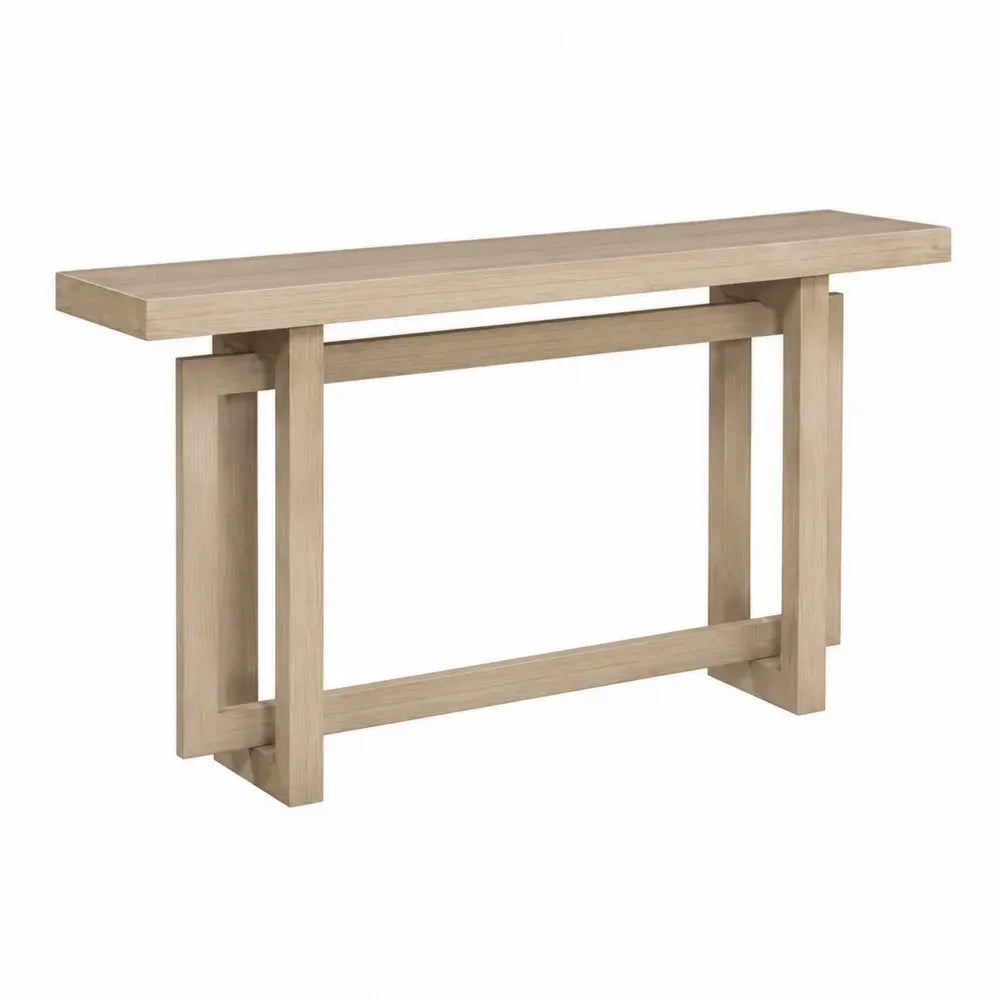 Konsolentisch Flurtisch mit offenem Rahmengestell 150 x 35 x 80 cm MDF mit Eichenfurnier rechteckig Natur