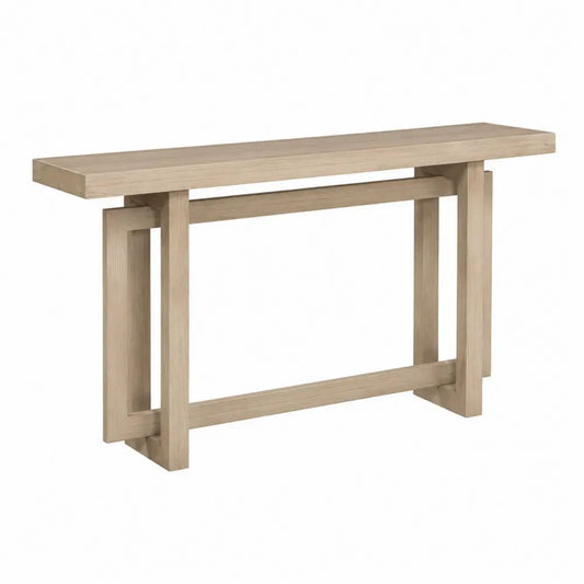 Konsolentisch Flurtisch mit offenem Rahmengestell 150 x 35 x 80 cm MDF mit Eichenfurnier rechteckig Natur