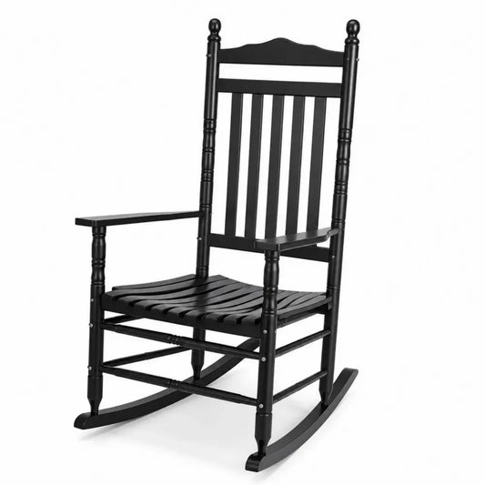 Garten-Schaukelstuhl 1-Sitzer mit Armlehnen 68 x 90 x 115 cm Akazienmassivholz Schwarz